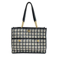 Chanel Tote Bag Tweed Model Black White