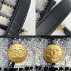 Chanel Tote Bag Tweed Model Black White — view 8