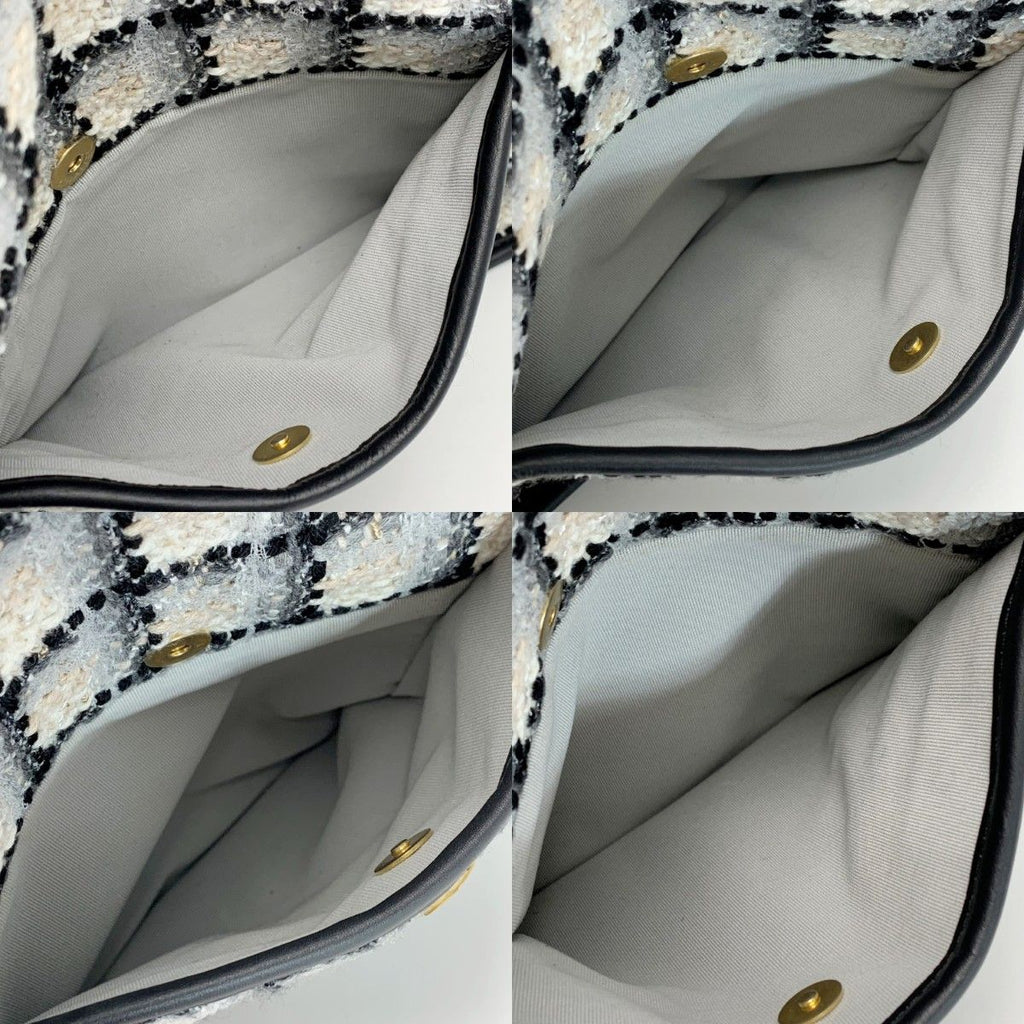 Chanel Tote Bag Tweed Model Black White — view 3