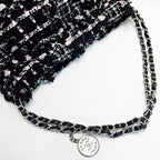 Chanel 22 Black Pink Shoulder Bag Tweed Silver — view 4