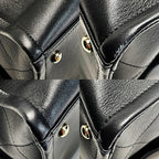 Chanel CC Logo Black Chain Tote Bag Calfskin Gold — view 8