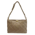 Chanel Lambskin Shoulder Bag Beige Gold