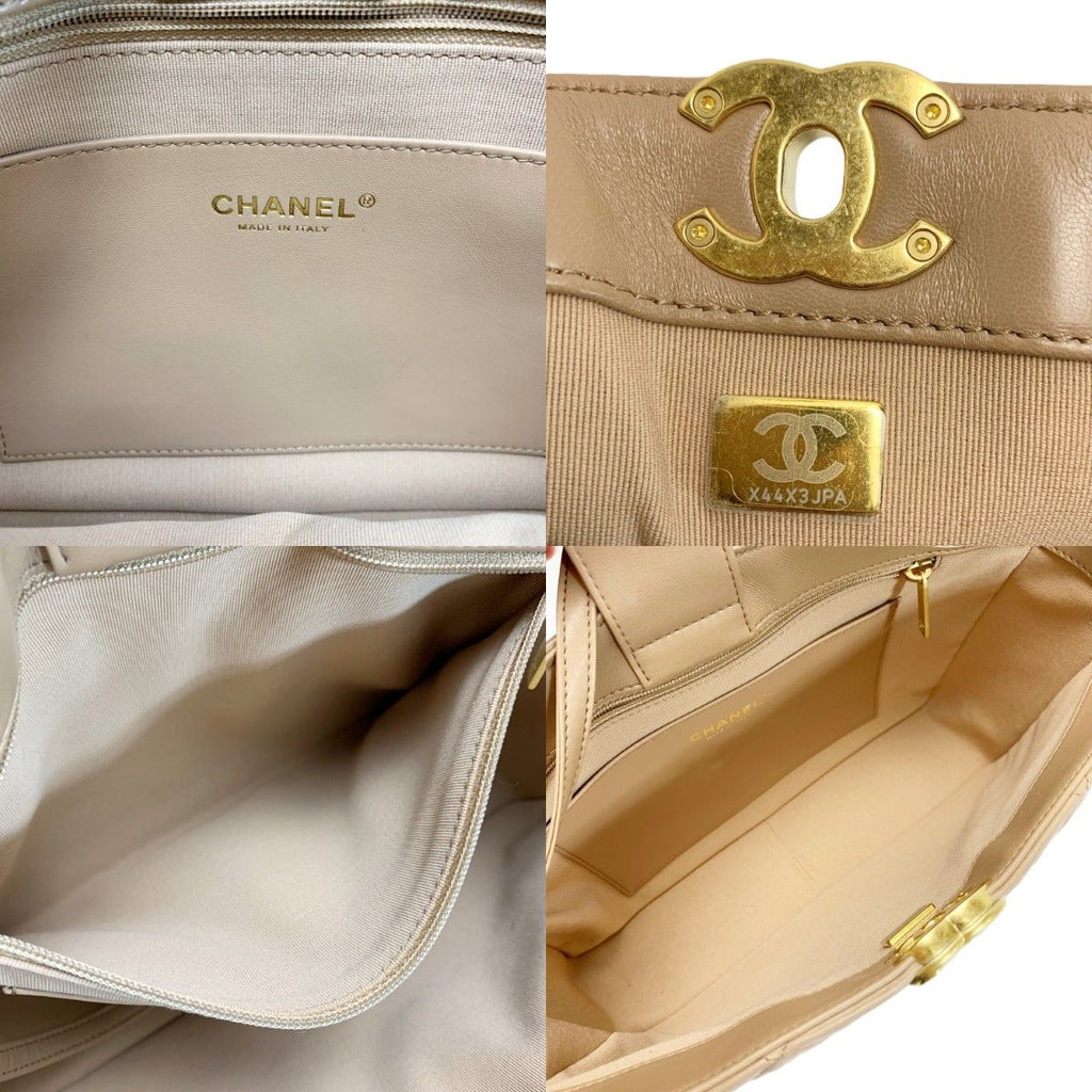 Chanel Lambskin Shoulder Bag Beige Gold — view 5