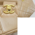 Chanel Lambskin Shoulder Bag Beige Gold — view 7