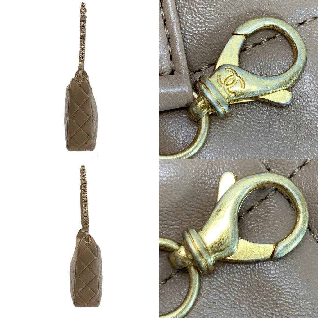 Chanel Lambskin Shoulder Bag Beige Gold — view 4