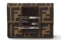 Fendi Wallet Bifold Fold Zucca Pattern Brown
