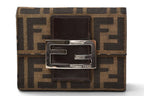Fendi Wallet Bifold Fold Zucca Pattern Brown