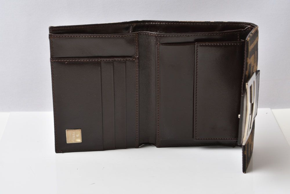 Fendi Wallet Bifold Fold Zucca Pattern Brown — view 7
