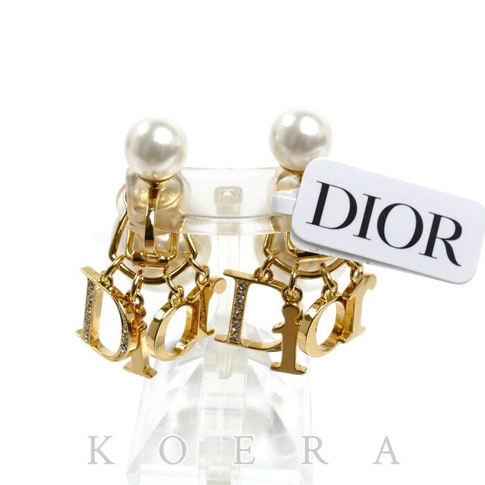 Dior Rhinestone Faux Pearl Tribal Clip Earrings