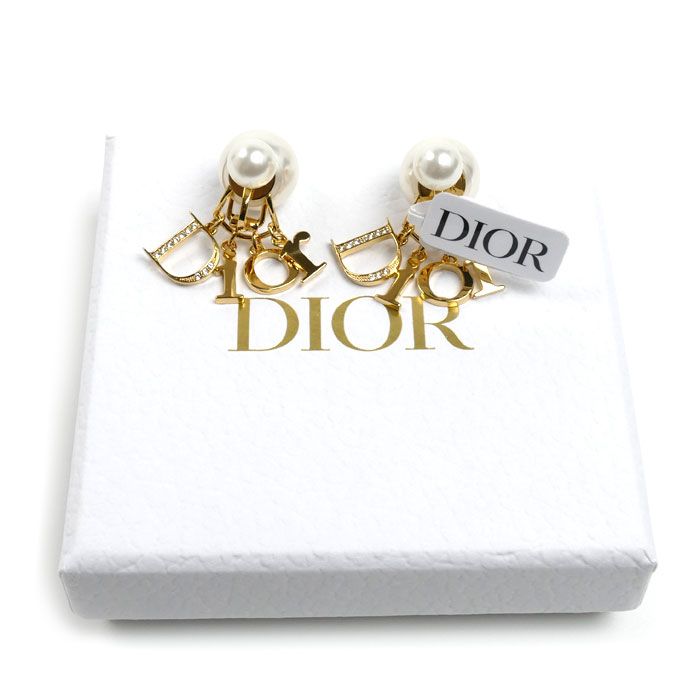 Dior Rhinestone Faux Pearl Tribal Clip Earrings — view 5