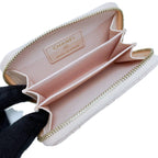 Chanel Coin Purse Quilted Caviar Leather Pink Wallet Gold — view 6