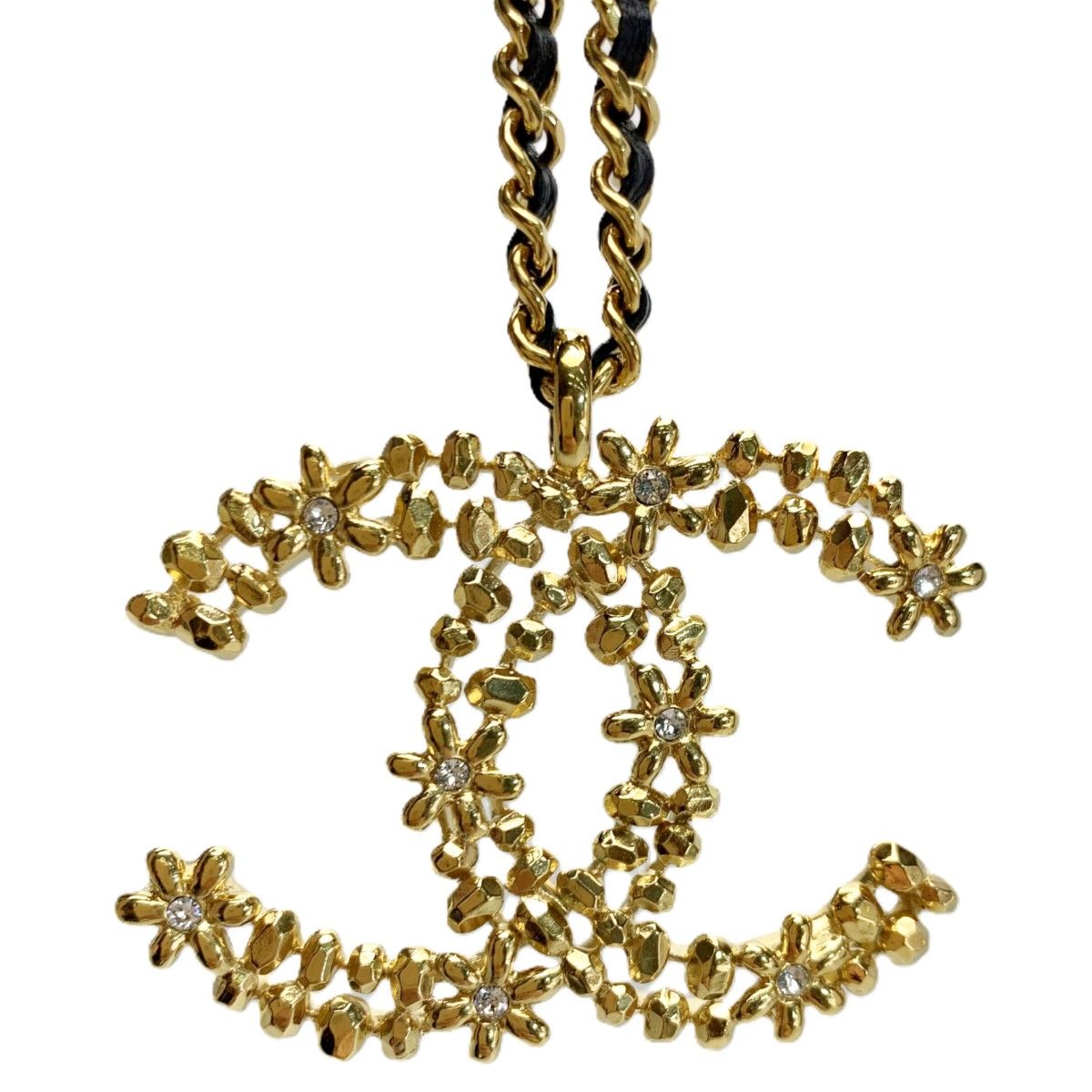 Chanel Small Flower Motif CC Logo Necklace Gold — view 5