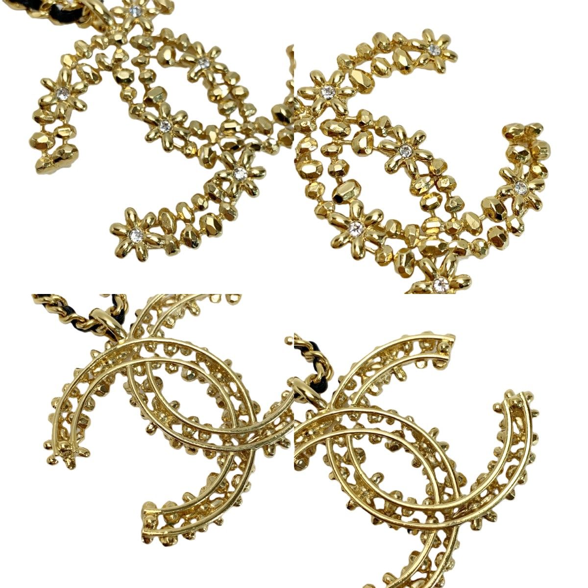 Chanel Small Flower Motif CC Logo Necklace Gold — view 8