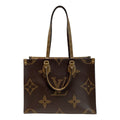 Louis Vuitton Monogram Giant Reverse On The Go MM Beige Brown Tote Bag