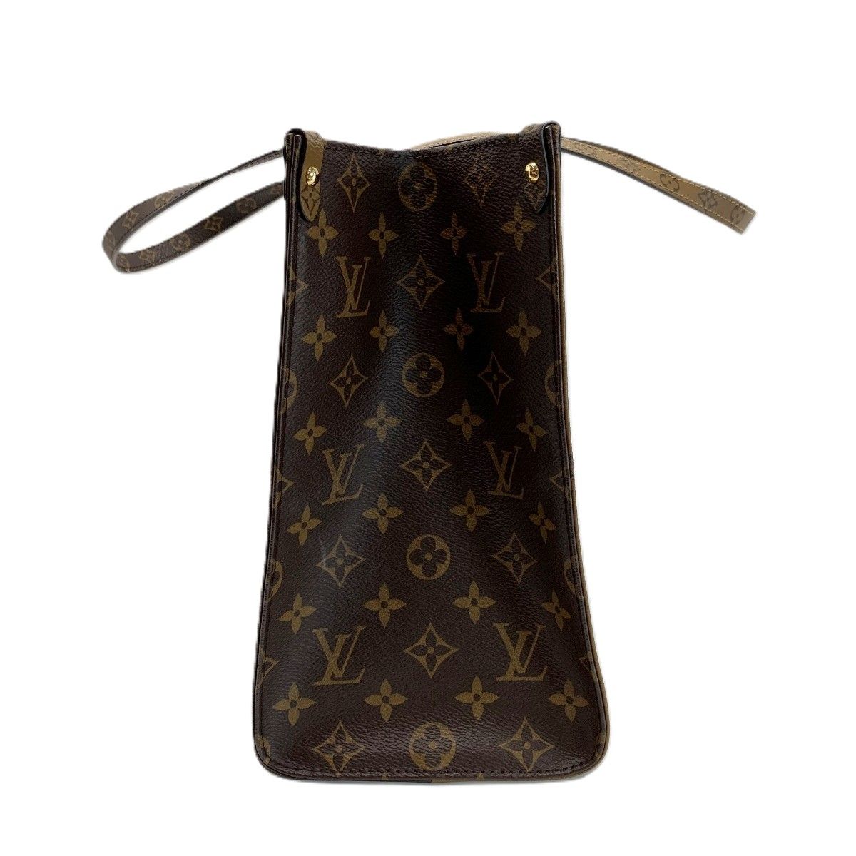Louis Vuitton Monogram Giant Reverse On The Go MM Beige Brown Tote Bag — view 4
