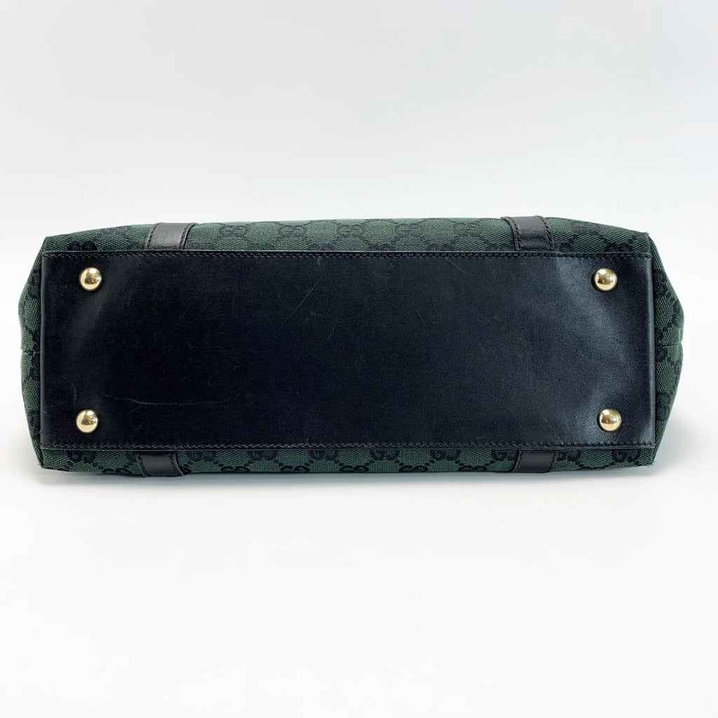 Gucci Handbag Canvas Dark Green Gold — view 3