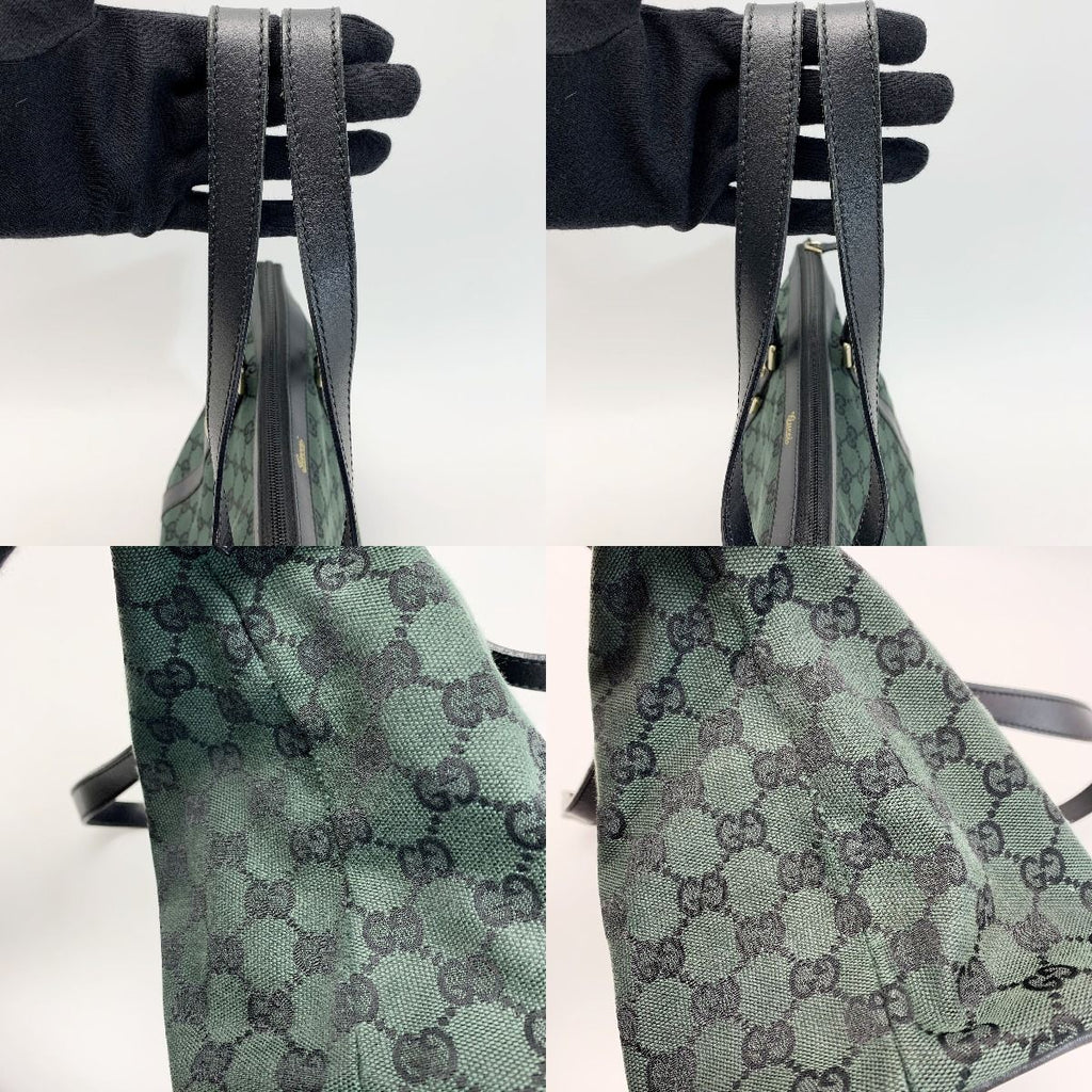 Gucci Handbag Canvas Dark Green Gold — view 6