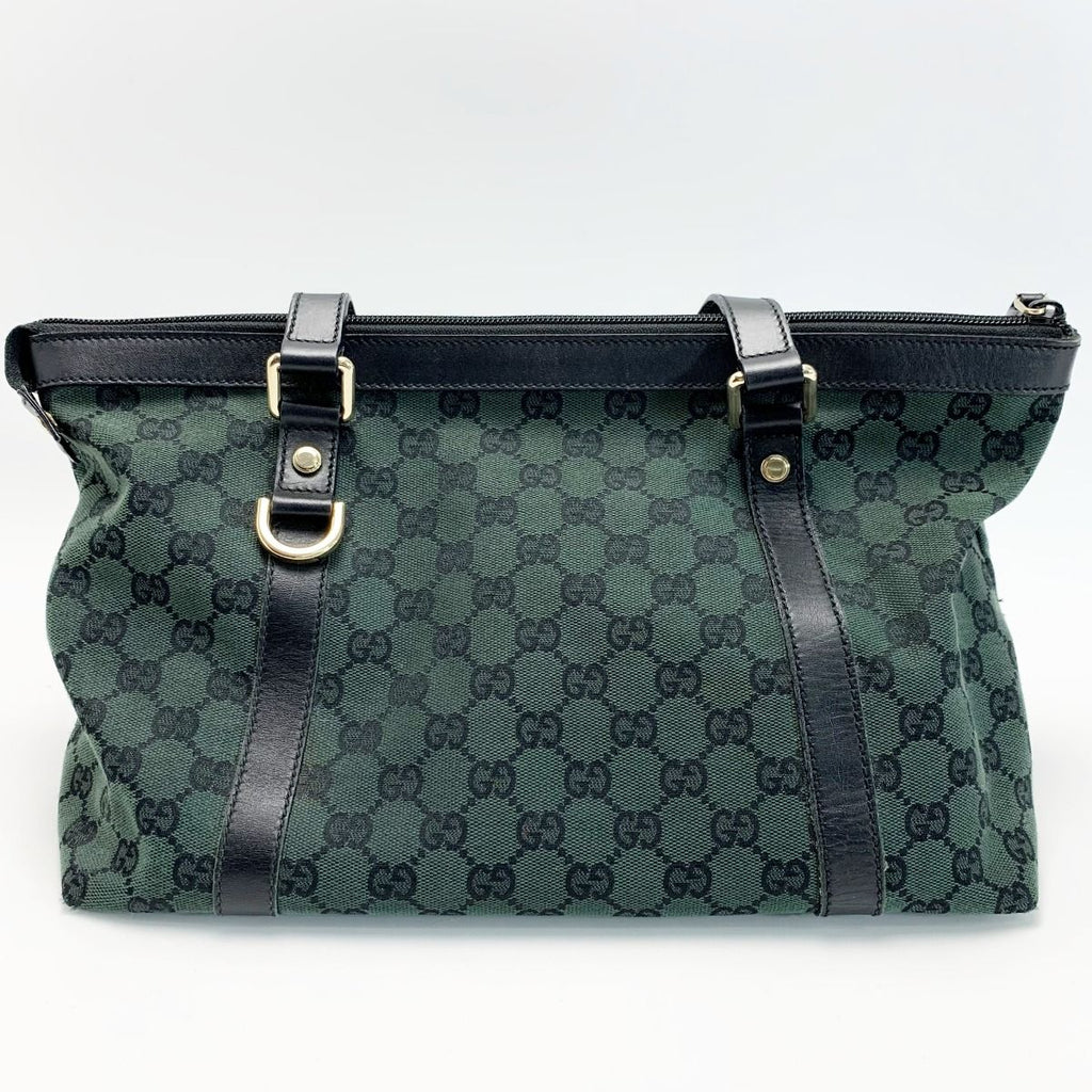 Gucci Handbag Canvas Dark Green Gold — view 2
