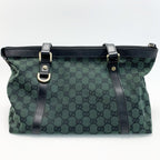 Gucci Handbag Canvas Dark Green Gold — view 2