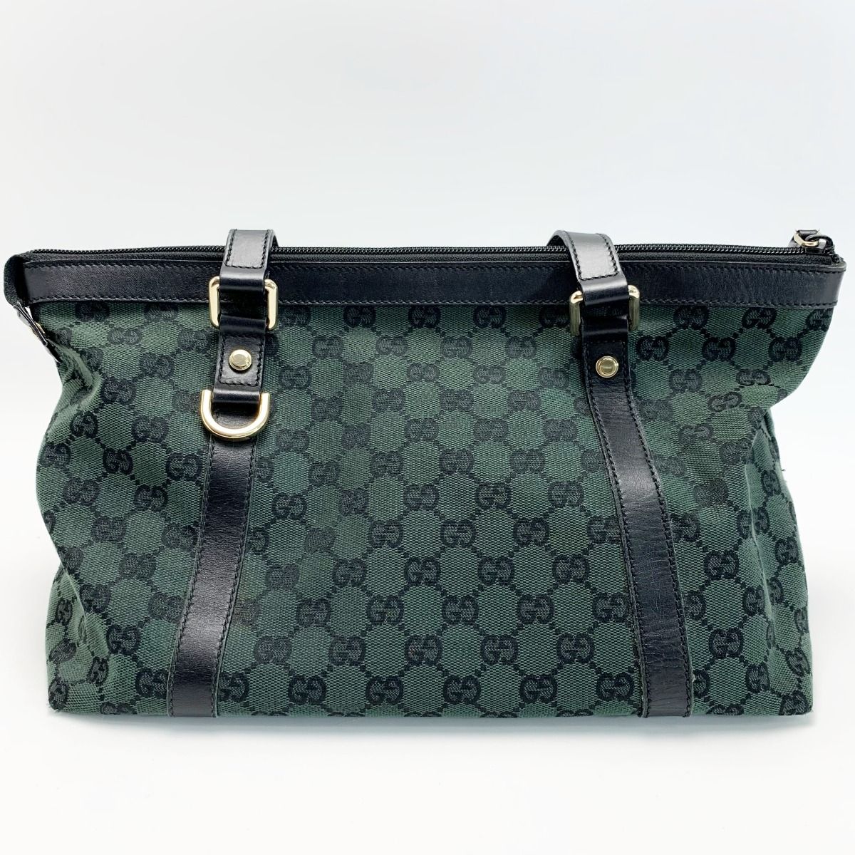 Gucci Handbag Canvas Dark Green Gold — view 2