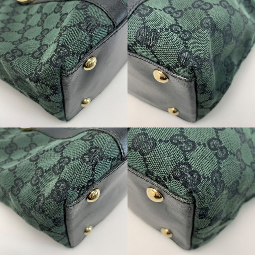 Gucci Handbag Canvas Dark Green Gold — view 7