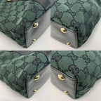 Gucci Handbag Canvas Dark Green Gold — view 7