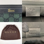 Gucci Handbag Canvas Dark Green Gold — view 8