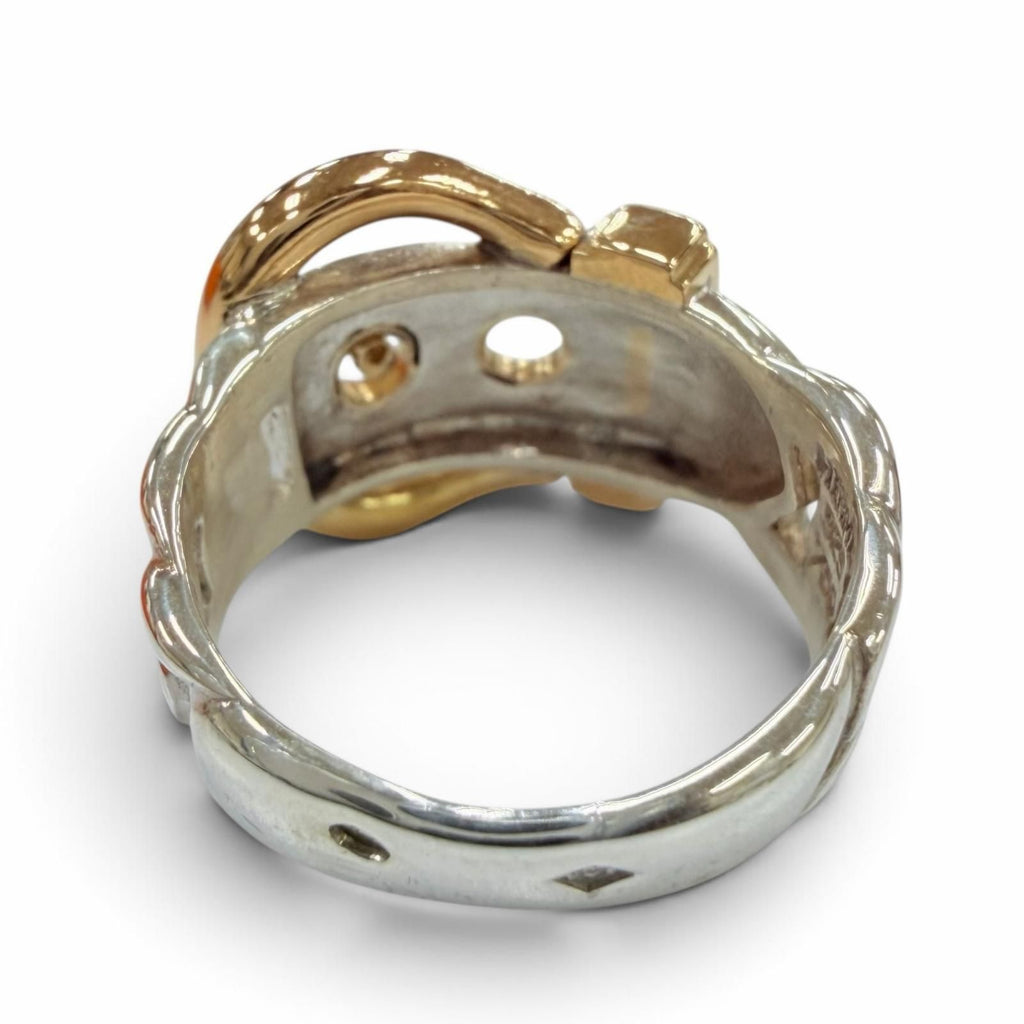 Hermes Boucles Sellier Ring Silver Yellow Gold JP — view 4