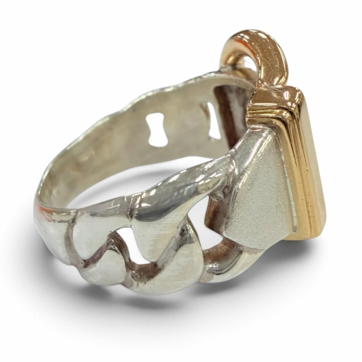 Hermes Boucles Sellier Ring Silver Yellow Gold JP — view 5