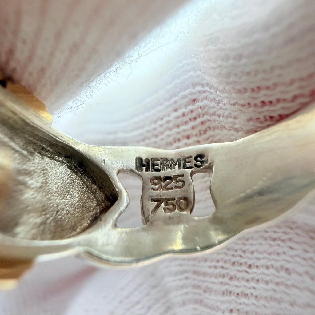 Hermes Boucles Sellier Ring Silver Yellow Gold JP — view 6