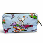 Prada Re-Nylon Triangle Logo Surf Print Pouch Makeup Blue — view 2