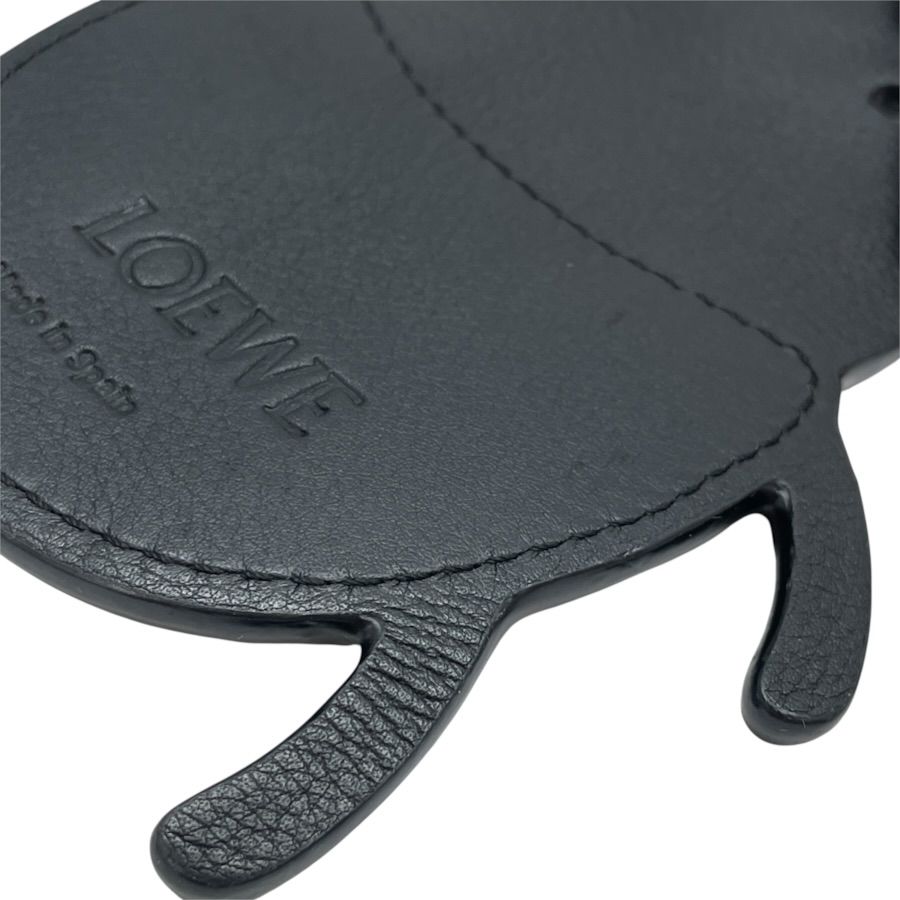 Loewe Key Holder Charm Beetle Leather Metal Black Silver — view 8