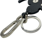 Loewe Key Holder Charm Beetle Leather Metal Black Silver — view 3
