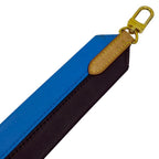 Louis Vuitton Cluny MM Shoulder Strap Leather Blue Brown — view 3