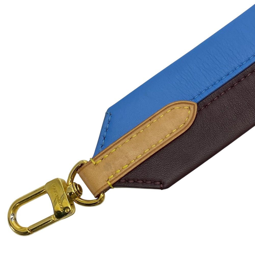 Louis Vuitton Cluny MM Shoulder Strap Leather Blue Brown — view 6