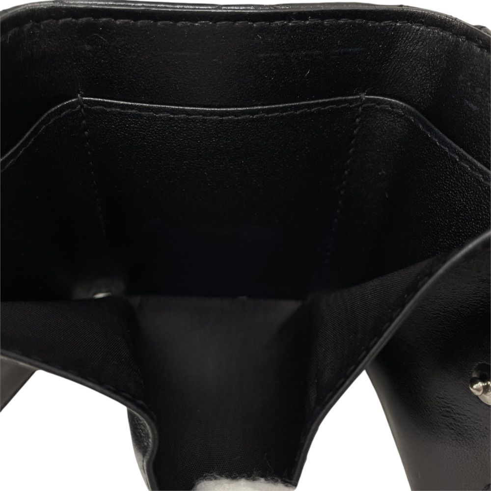 Dior Trifold Wallet Folding Caro Cannage CD Logo Quilted Leather Black Compact — view 7