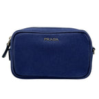 Prada Pouch Makeup Canvas Blue Lightweight Crossbody
