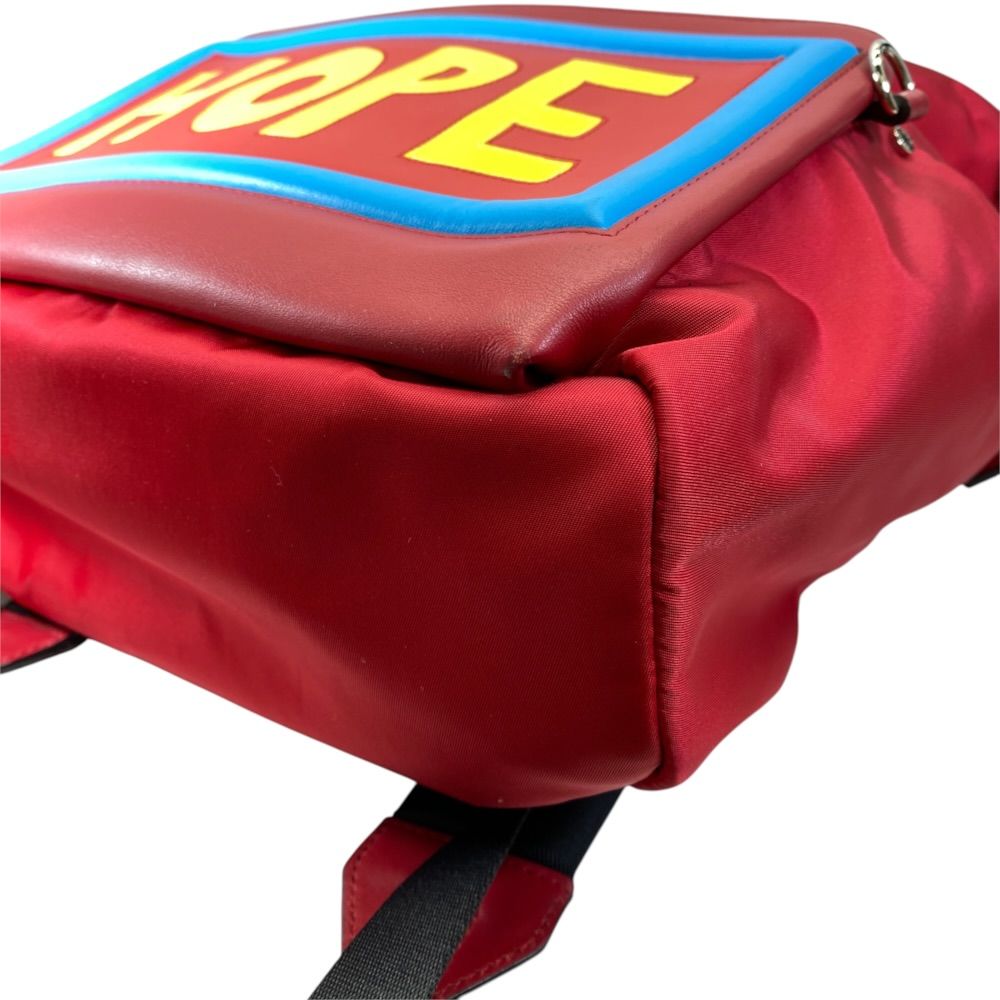 Fendi Backpack Nylon Leather Red Lightweight Crossbody Shoulder Bag — view 4