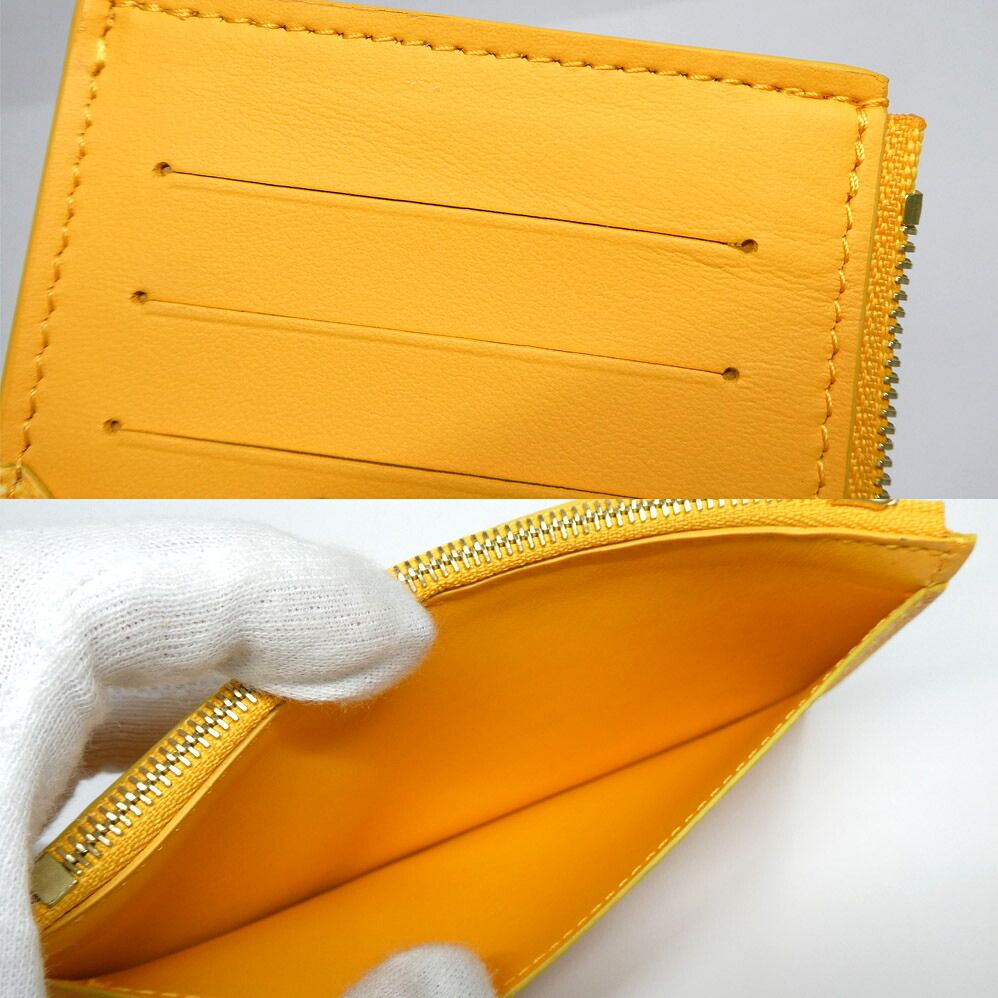 Louis Vuitton Coin Card Holder Saffron Yellow Monogram Heritage Case — view 8