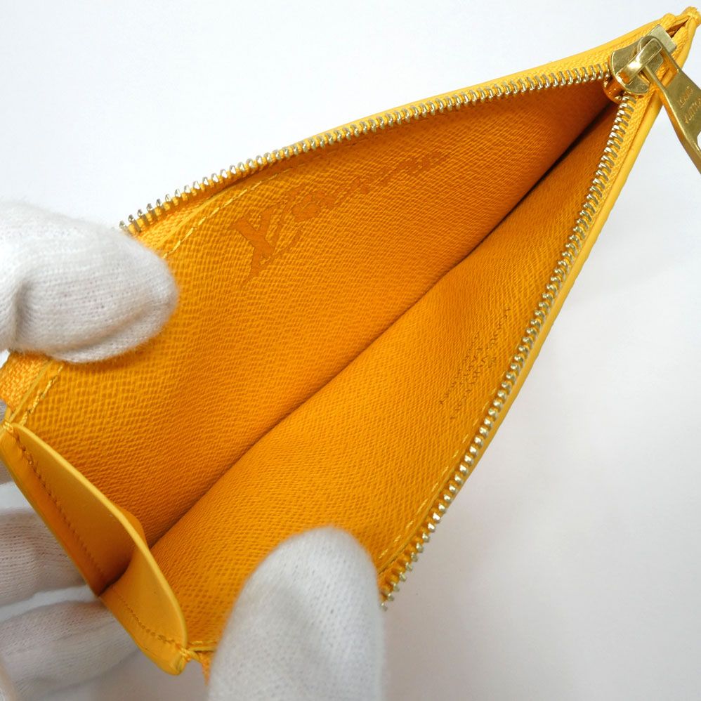 Louis Vuitton Coin Card Holder Saffron Yellow Monogram Heritage Case — view 5