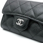 Chanel Card Case Black Silver Quilted Classic Flap CC Logo Coin Purse — view 4