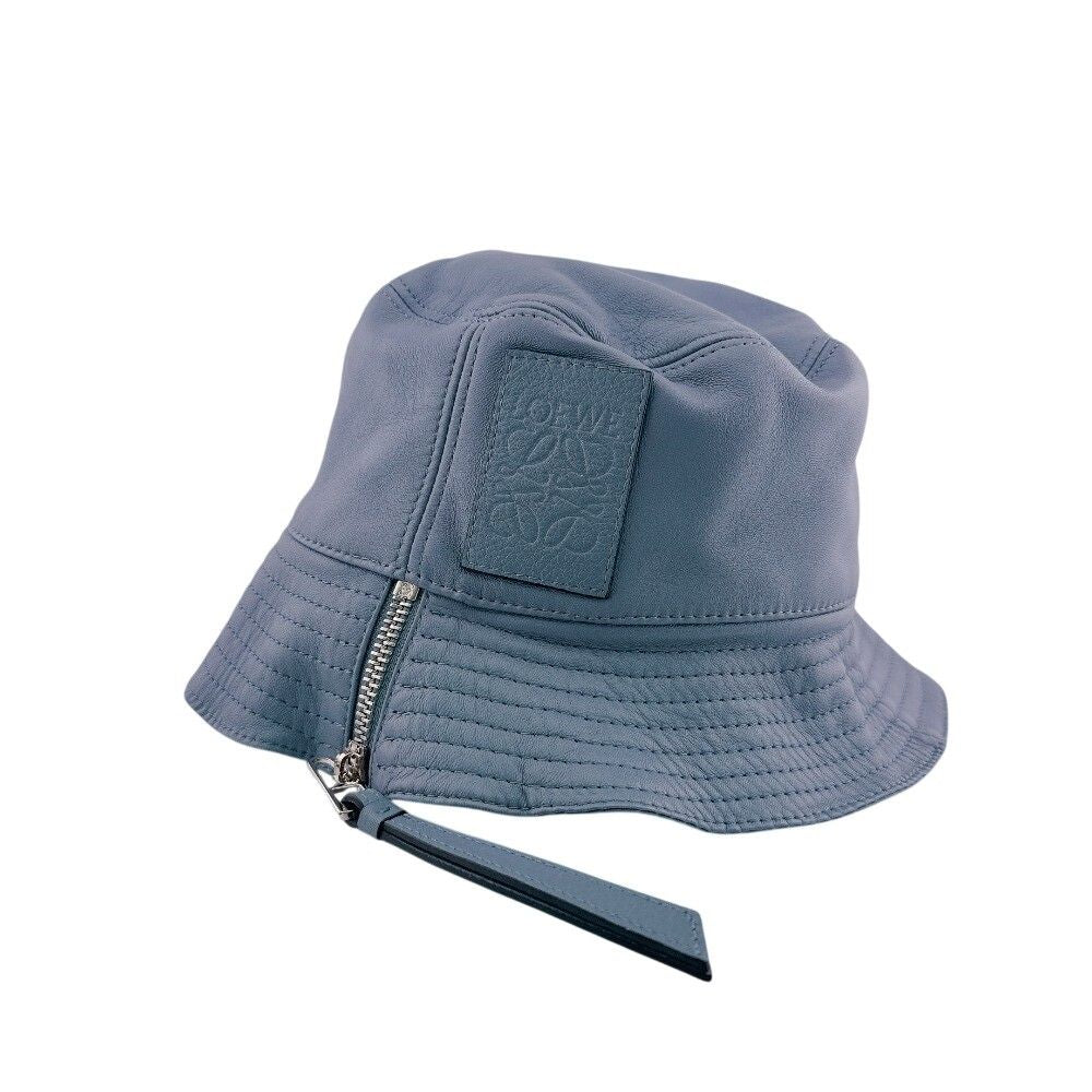 Loewe Anagram Leather Hat Blue — view 3