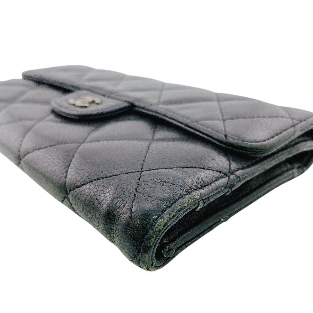 Chanel Quilted Trifold Wallet Black — view 5