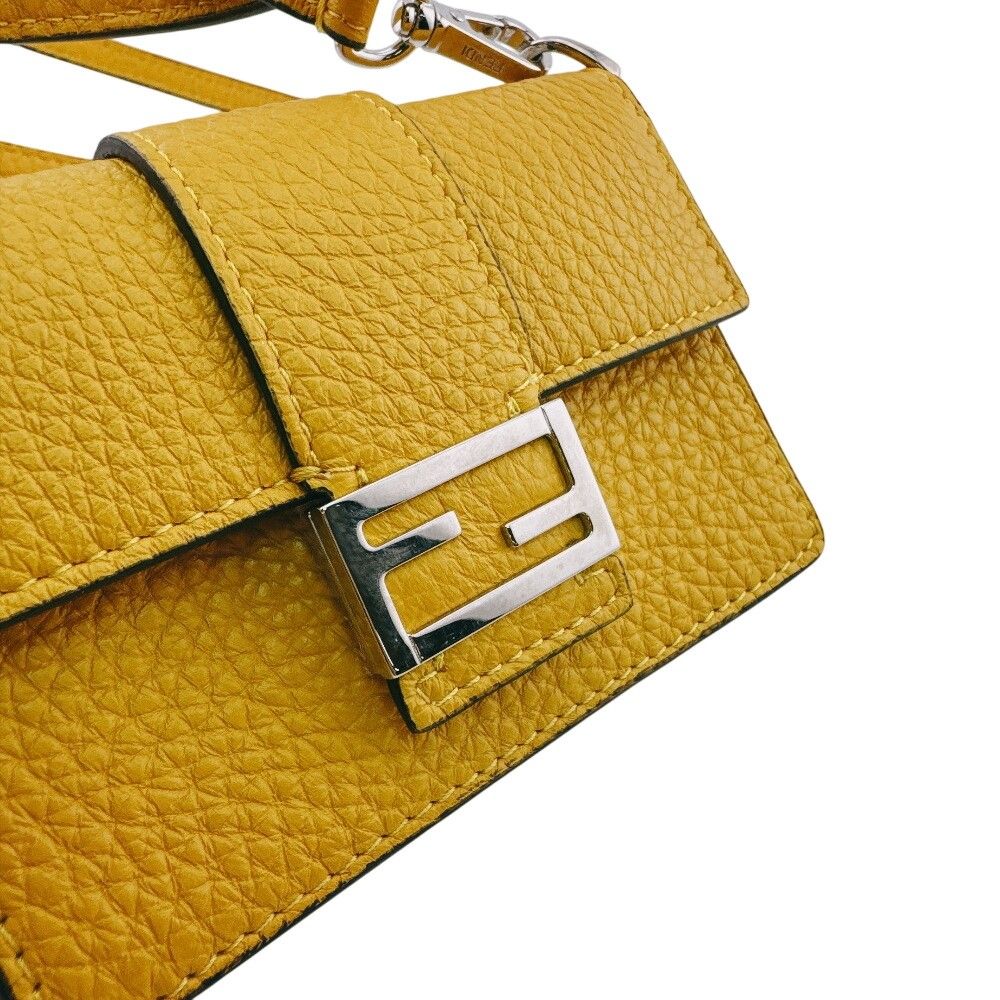 Fendi Flat Baguette Yellow Shoulder Bag — view 7
