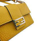 Fendi Flat Baguette Yellow Shoulder Bag — view 7