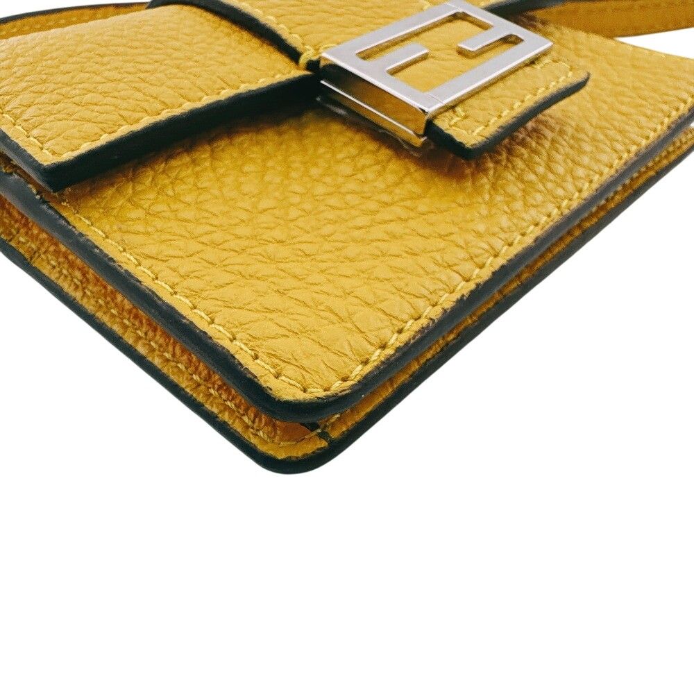 Fendi Flat Baguette Yellow Shoulder Bag — view 3