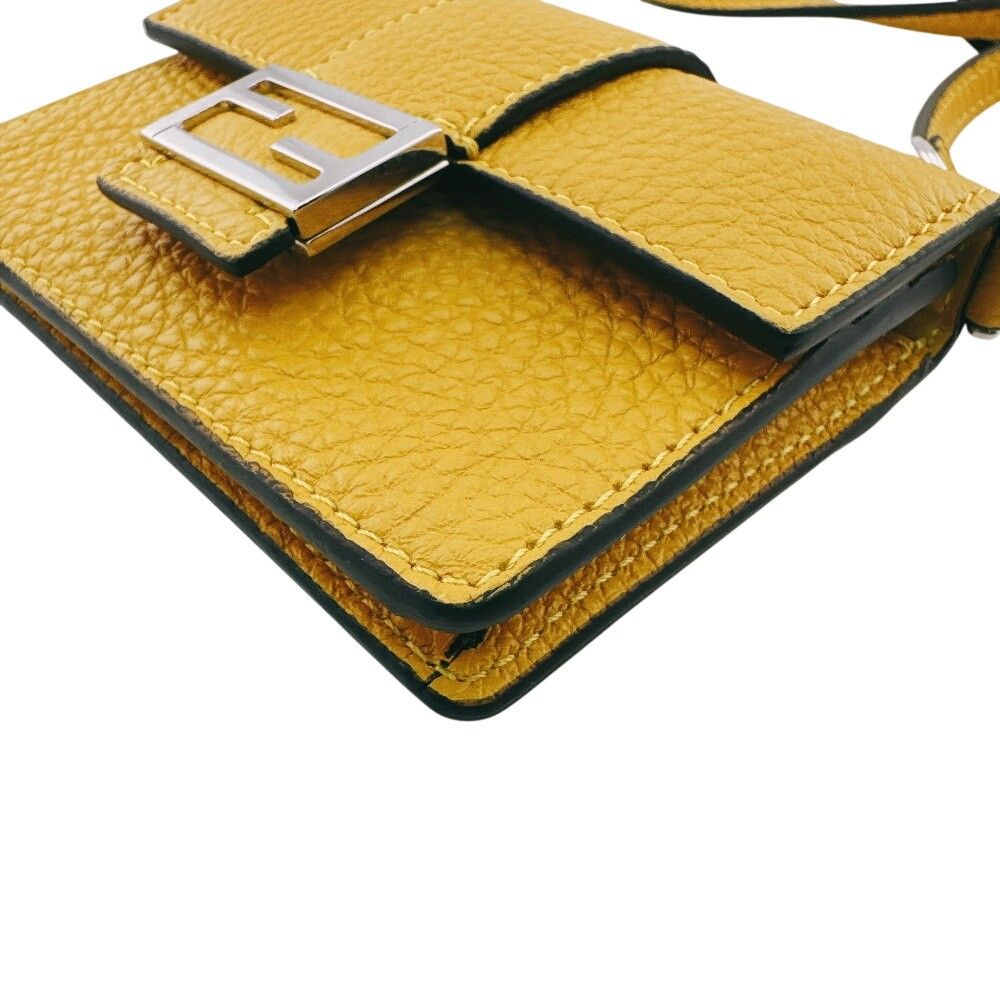 Fendi Flat Baguette Yellow Shoulder Bag — view 2