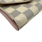 Louis Vuitton Portefeuille Victorine Damier Azur Leather Trifold Wallet White — view 3