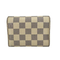 Louis Vuitton Portefeuille Victorine Damier Azur Leather Trifold Wallet White