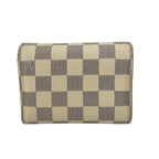 Louis Vuitton Portefeuille Victorine Damier Azur Leather Trifold Wallet White